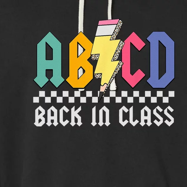 Teachers Rock Back To School ABCD Back In Class Pencil Kids Garment-Dyed Fleece Hoodie