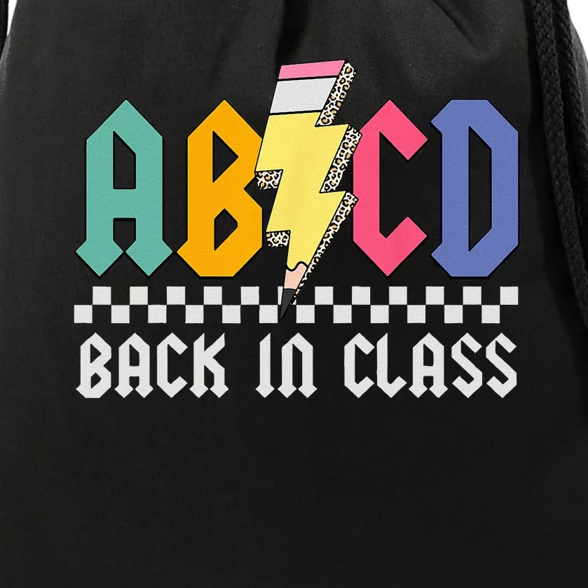 Teachers Rock Back To School ABCD Back In Class Pencil Kids Drawstring Bag