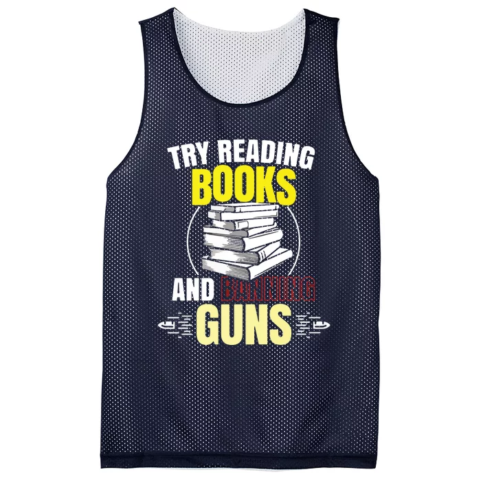 Try Reading Books And Banning Guns Mesh Reversible Basketball Jersey Tank