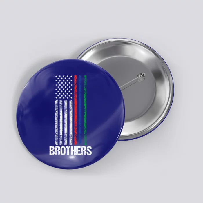 Thin Red Blue Green Line Brothers Police Fire Military Flag Gift Button