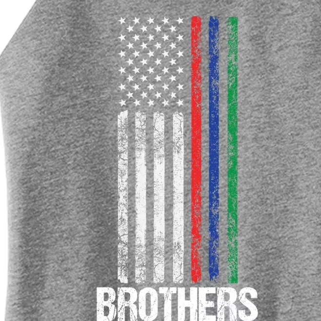 Thin Red Blue Green Line Brothers Police Fire Military Flag Gift Women’s Perfect Tri Rocker Tank