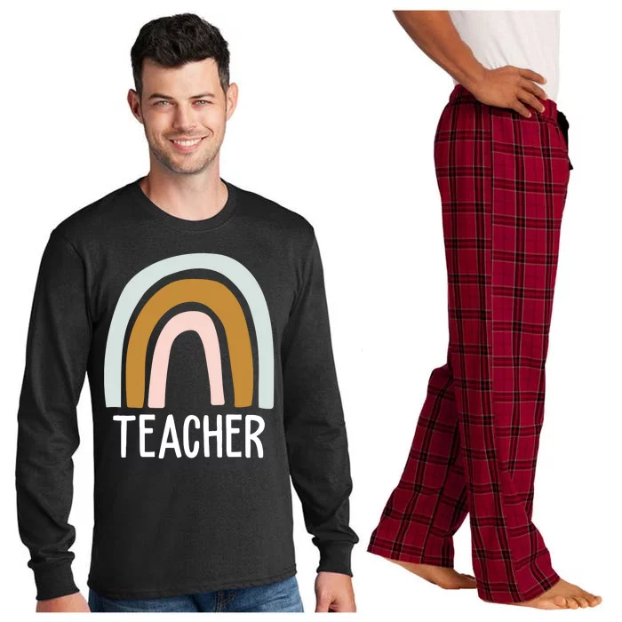 Teacher Rainbow Back To School Long Sleeve Pajama Set