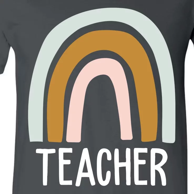 Teacher Rainbow Back To School V-Neck T-Shirt