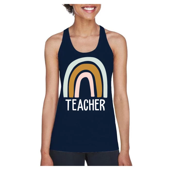 Teacher Rainbow Back To School Women's Racerback Tank