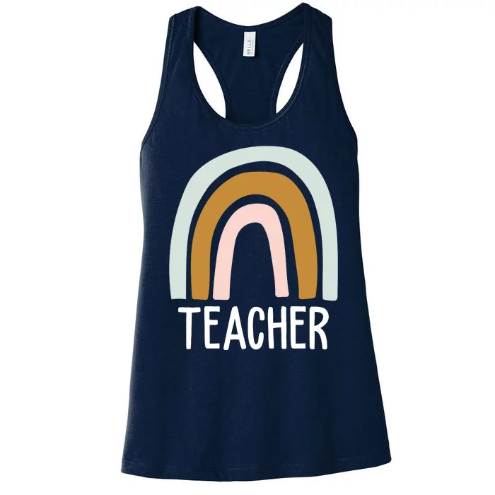 Teacher Rainbow Back To School Women's Racerback Tank