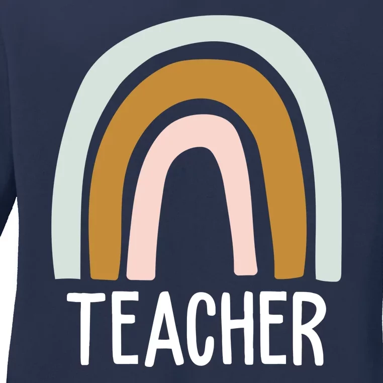 Teacher Rainbow Back To School Ladies Long Sleeve Shirt