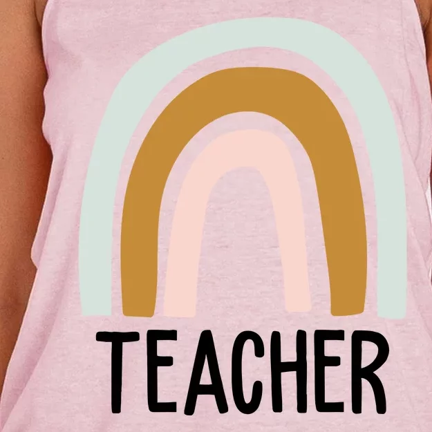 Teacher Rainbow Back To School Women's Knotted Racerback Tank