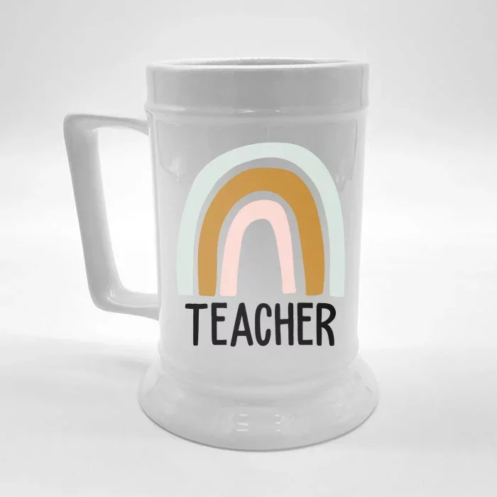 Teacher Rainbow Back To School Front & Back Beer Stein