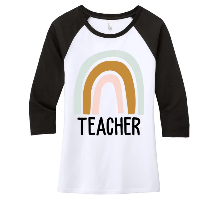 Teacher Rainbow Back To School Women's Tri-Blend 3/4-Sleeve Raglan Shirt