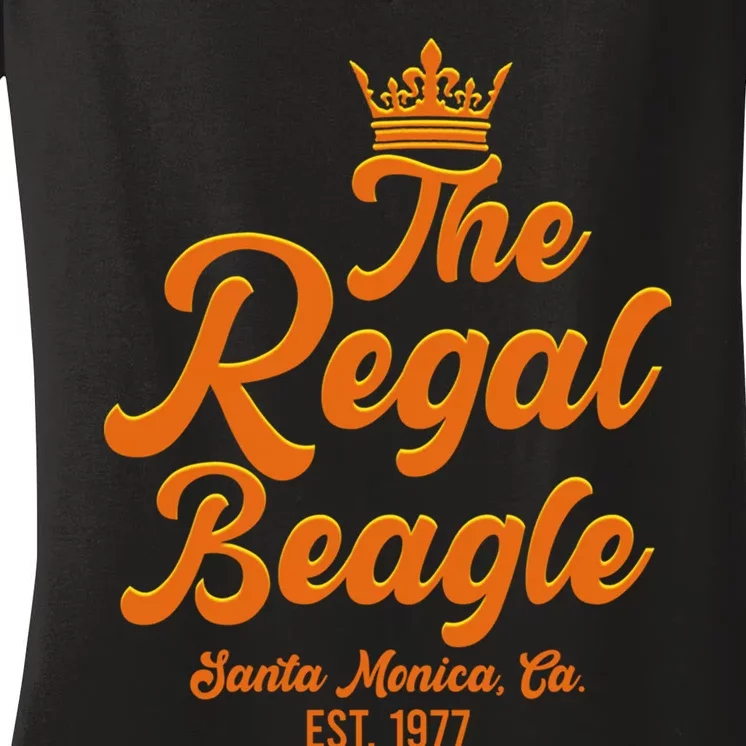 The Regal Beagle Santa Monica California Women's V-Neck T-Shirt