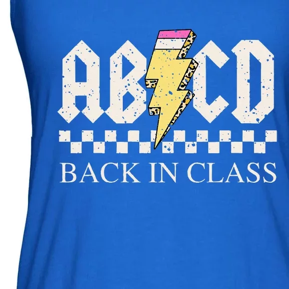 Teachers Rock Back To School ABCD Back In Class Ladies Essential Flowy Tank