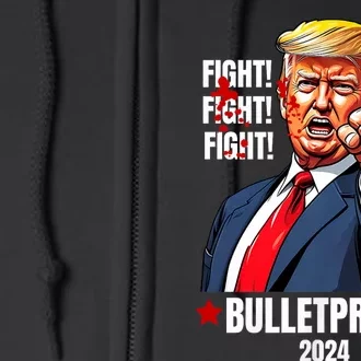 Trump Rally Butler Pa Trump 2024 Shot Bulletproof Bloody Ear Bleeding Butler Full Zip Hoodie