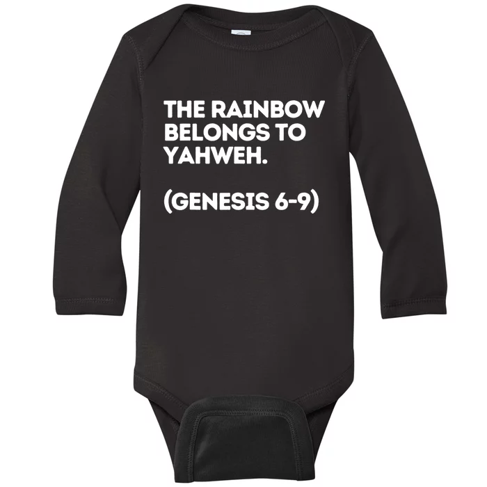 The Rainbow Belongs To Yahweh! Baby Long Sleeve Bodysuit