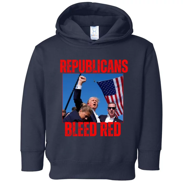 Trump Republicans Bleed Red 2024 Assignation Attempt Toddler Hoodie