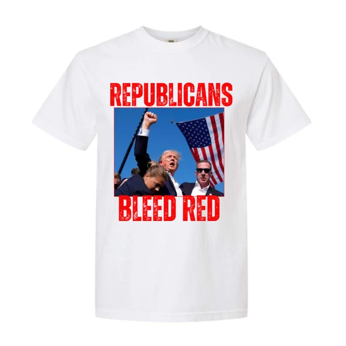 Trump Republicans Bleed Red 2024 Assignation Attempt Garment-Dyed Heavyweight T-Shirt