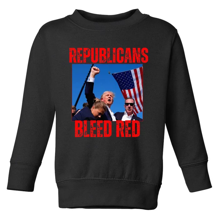 Trump Republicans Bleed Red 2024 Assignation Attempt Toddler Sweatshirt