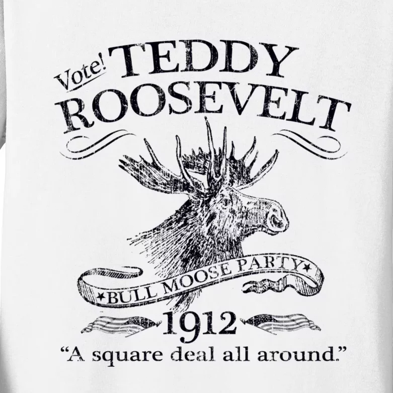 Teddy Roosevelt Bull Moose Party 1912 Presidential Campaign Kids Long Sleeve Shirt