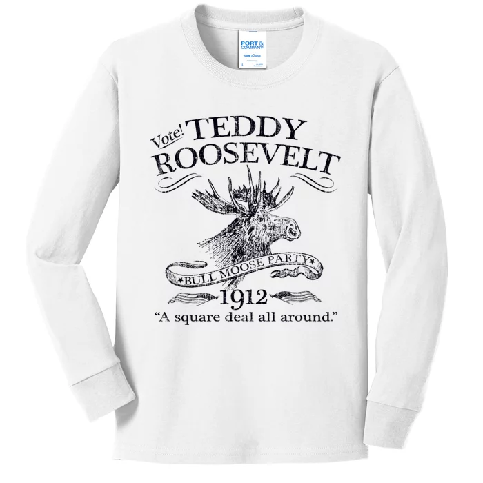 Teddy Roosevelt Bull Moose Party 1912 Presidential Campaign Kids Long Sleeve Shirt