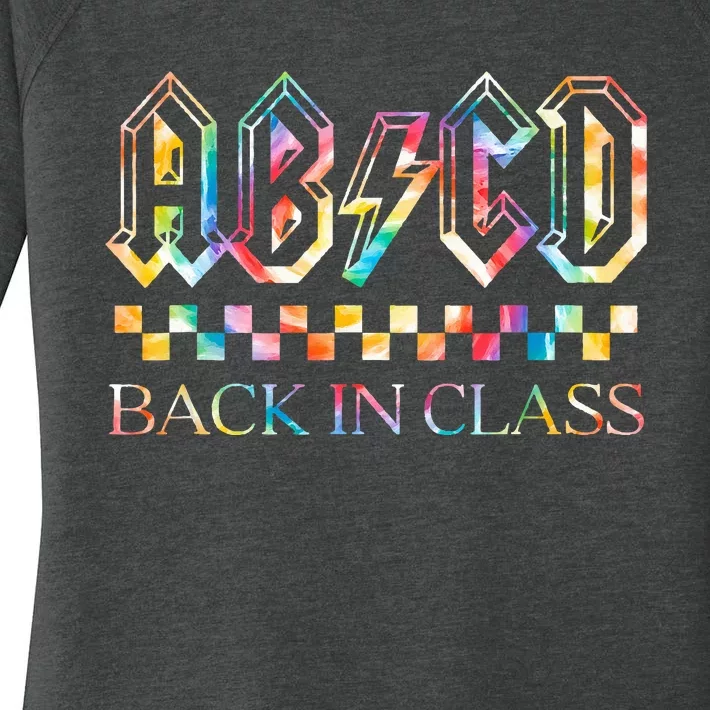 Teachers Rock Back To School ABCD Back In Class Women's Perfect Tri Tunic Long Sleeve Shirt