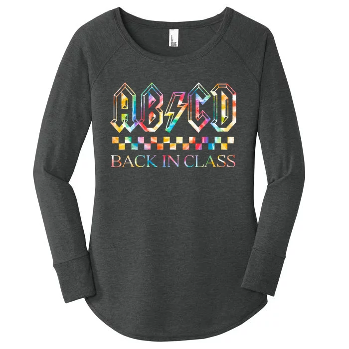 Teachers Rock Back To School ABCD Back In Class Women's Perfect Tri Tunic Long Sleeve Shirt