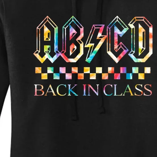 Teachers Rock Back To School ABCD Back In Class Women's Pullover Hoodie