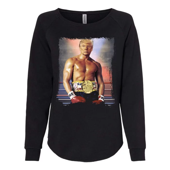 Trump Rocky Boxer Funny Womens California Wash Sweatshirt