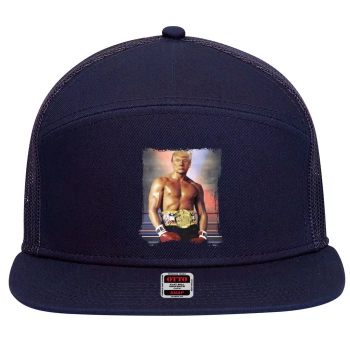 Trump Rocky Boxer Funny 7 Panel Mesh Trucker Snapback Hat