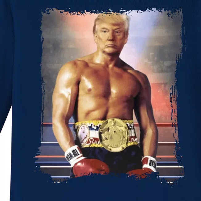 Trump Rocky Boxer Funny Baby Long Sleeve Bodysuit