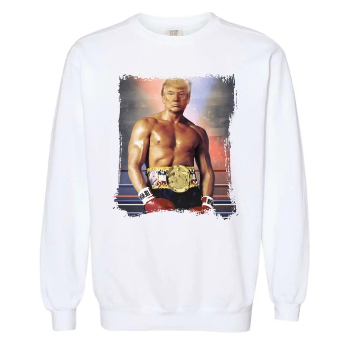 Trump Rocky Boxer Funny Garment-Dyed Sweatshirt