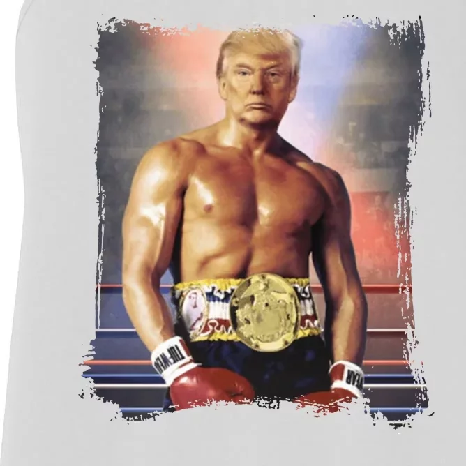 Trump Rocky Boxer Funny Women's Racerback Tank