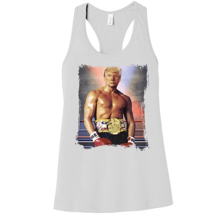 Trump Rocky Boxer Funny Women's Racerback Tank