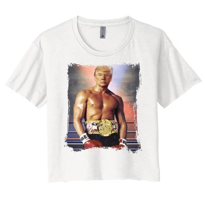 Trump Rocky Boxer Funny Women's Crop Top Tee