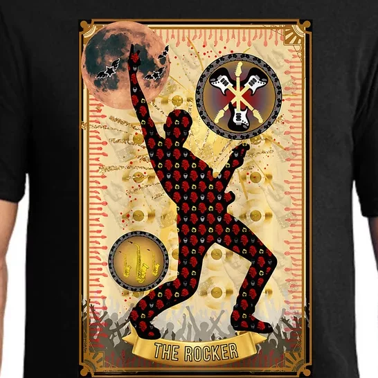 The Rocker Blood Moon Funny Tarot Playing Card Pajama Set