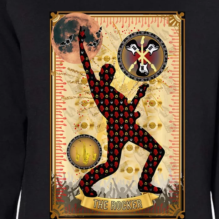 The Rocker Blood Moon Funny Tarot Playing Card Womens California Wash Sweatshirt