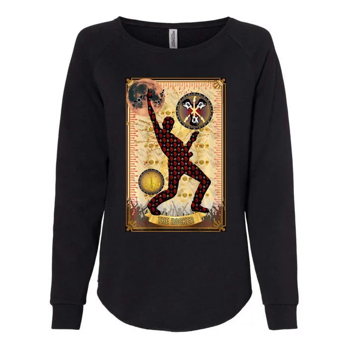 The Rocker Blood Moon Funny Tarot Playing Card Womens California Wash Sweatshirt