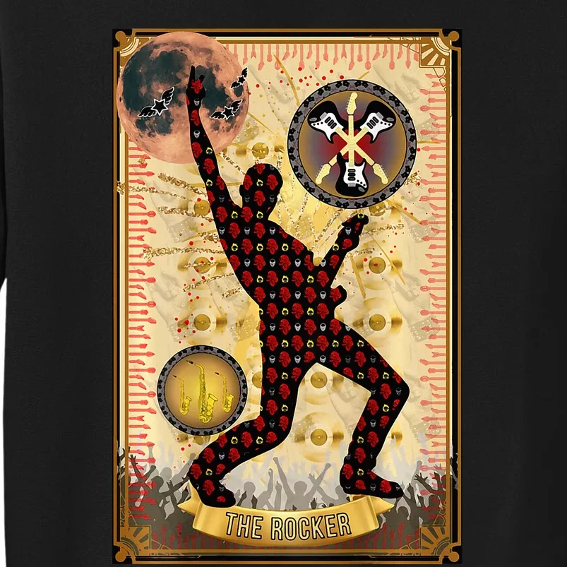 The Rocker Blood Moon Funny Tarot Playing Card Tall Sweatshirt