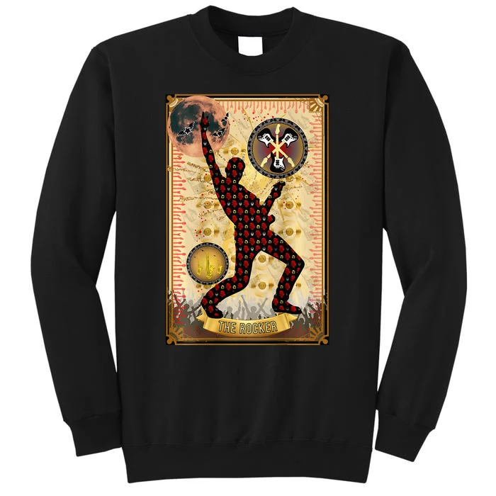 The Rocker Blood Moon Funny Tarot Playing Card Tall Sweatshirt