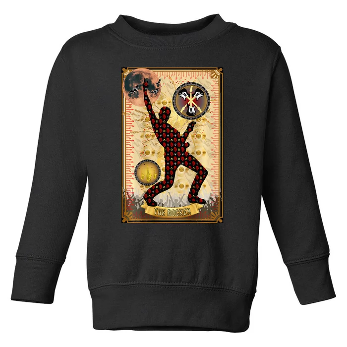 The Rocker Blood Moon Funny Tarot Playing Card Toddler Sweatshirt