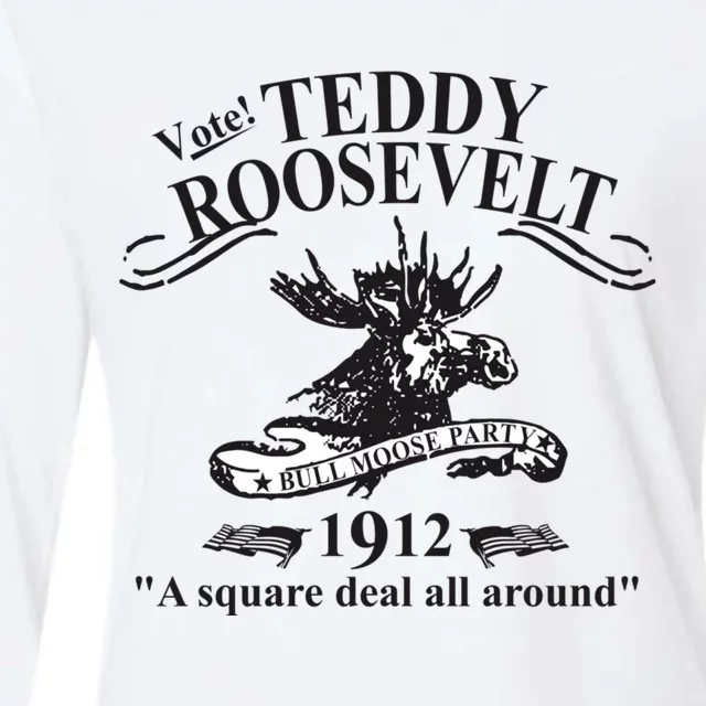 Teddy Roosevelt Bull Moose Party 1912 Presidential Campaign Womens Cotton Relaxed Long Sleeve T-Shirt