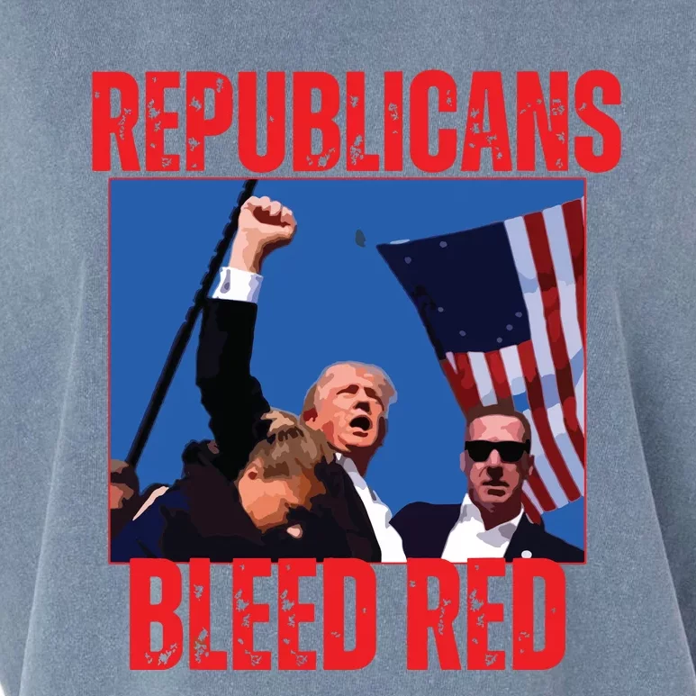 Trump Republicans Bleed Red 2024 Assignation Attempt Garment-Dyed Women's Muscle Tee