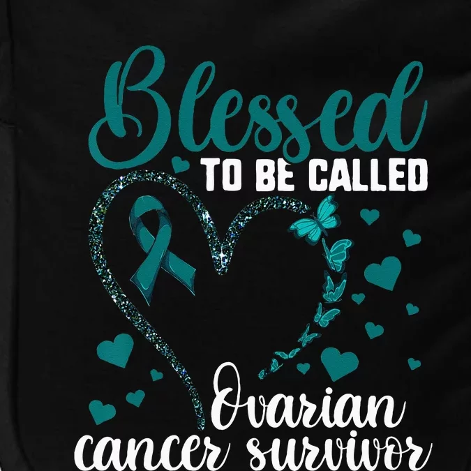 Teal Ribbon Blessed To Be Ovarian Cancer Survivor Impact Tech Backpack