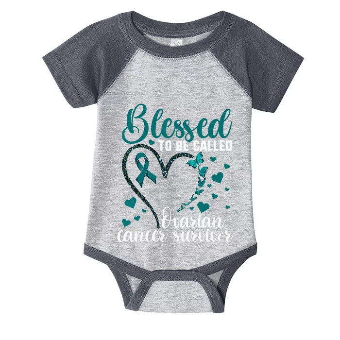 Teal Ribbon Blessed To Be Ovarian Cancer Survivor Infant Baby Jersey Bodysuit