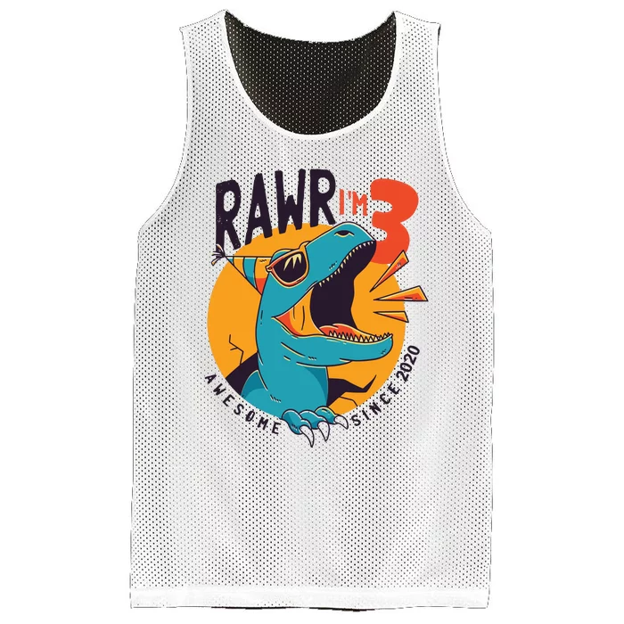 Three Rex Birthday Mesh Reversible Basketball Jersey Tank