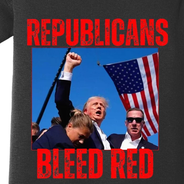 Trump Republicans Bleed Red 2024 Assignation Attempt Baby Bodysuit