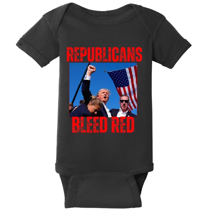 Trump Republicans Bleed Red 2024 Assignation Attempt Baby Bodysuit