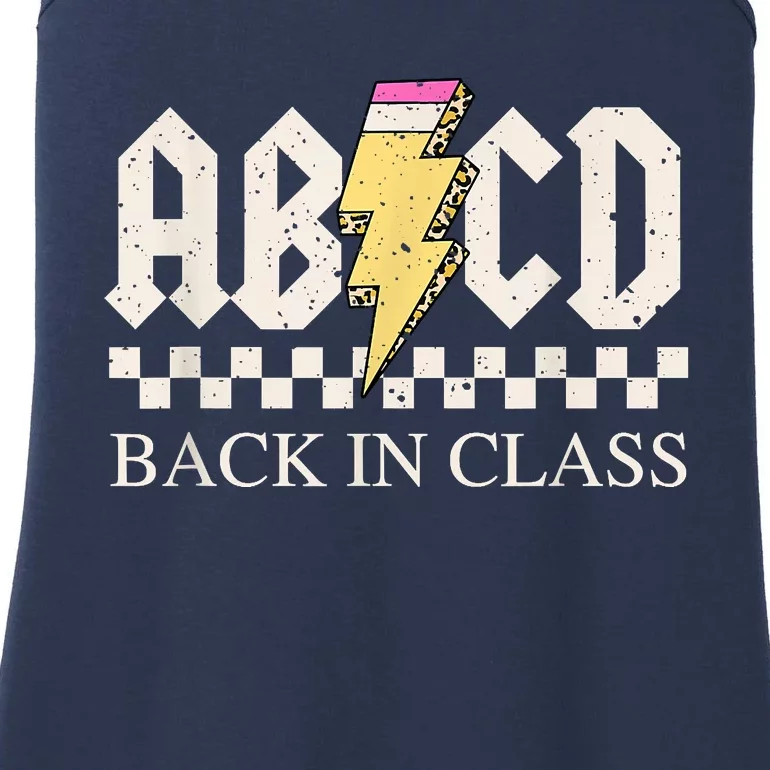 Teachers Rock Back To School ABCD Back In Class Ladies Essential Tank