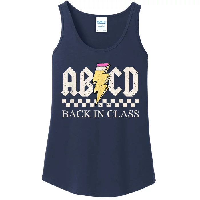 Teachers Rock Back To School ABCD Back In Class Ladies Essential Tank