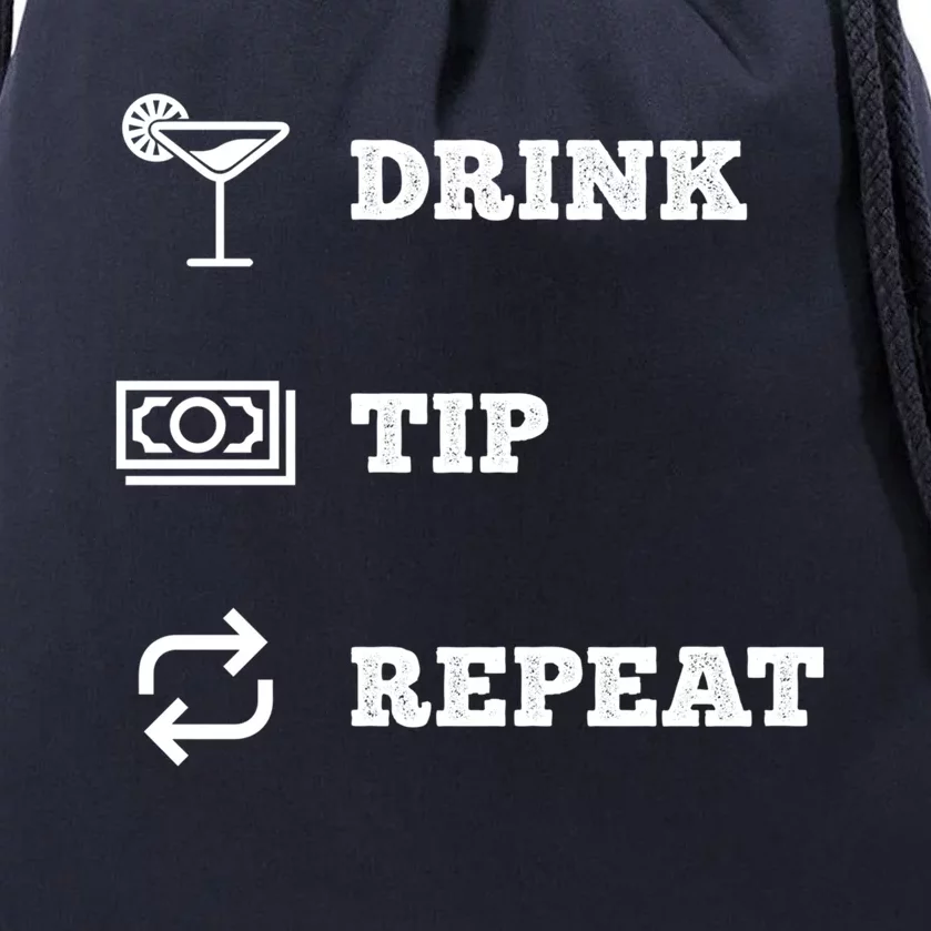 Tip Repeat Bartender Gift Drawstring Bag