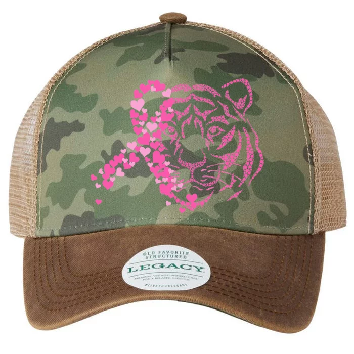 Tiger Ribbon Breast Cancer Awareness Animal Warrior Legacy Tie Dye Trucker Hat