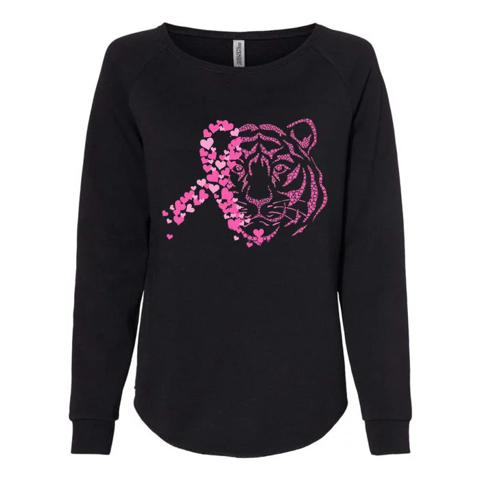 Tiger Ribbon Breast Cancer Awareness Animal Warrior Womens California Wash Sweatshirt